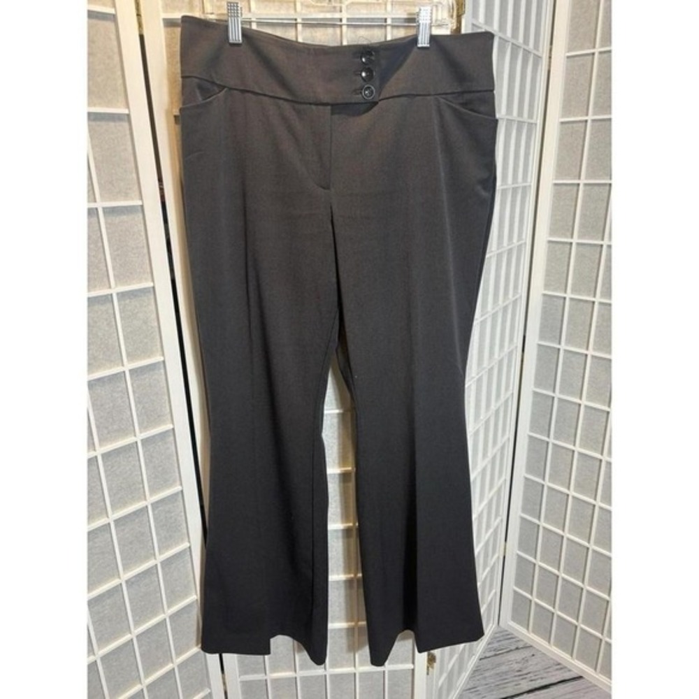 Ann Taylor Curvy Fit Gray Flare Trouser Pants Women's Size 12 Career Stretch - Picture 3 of 7